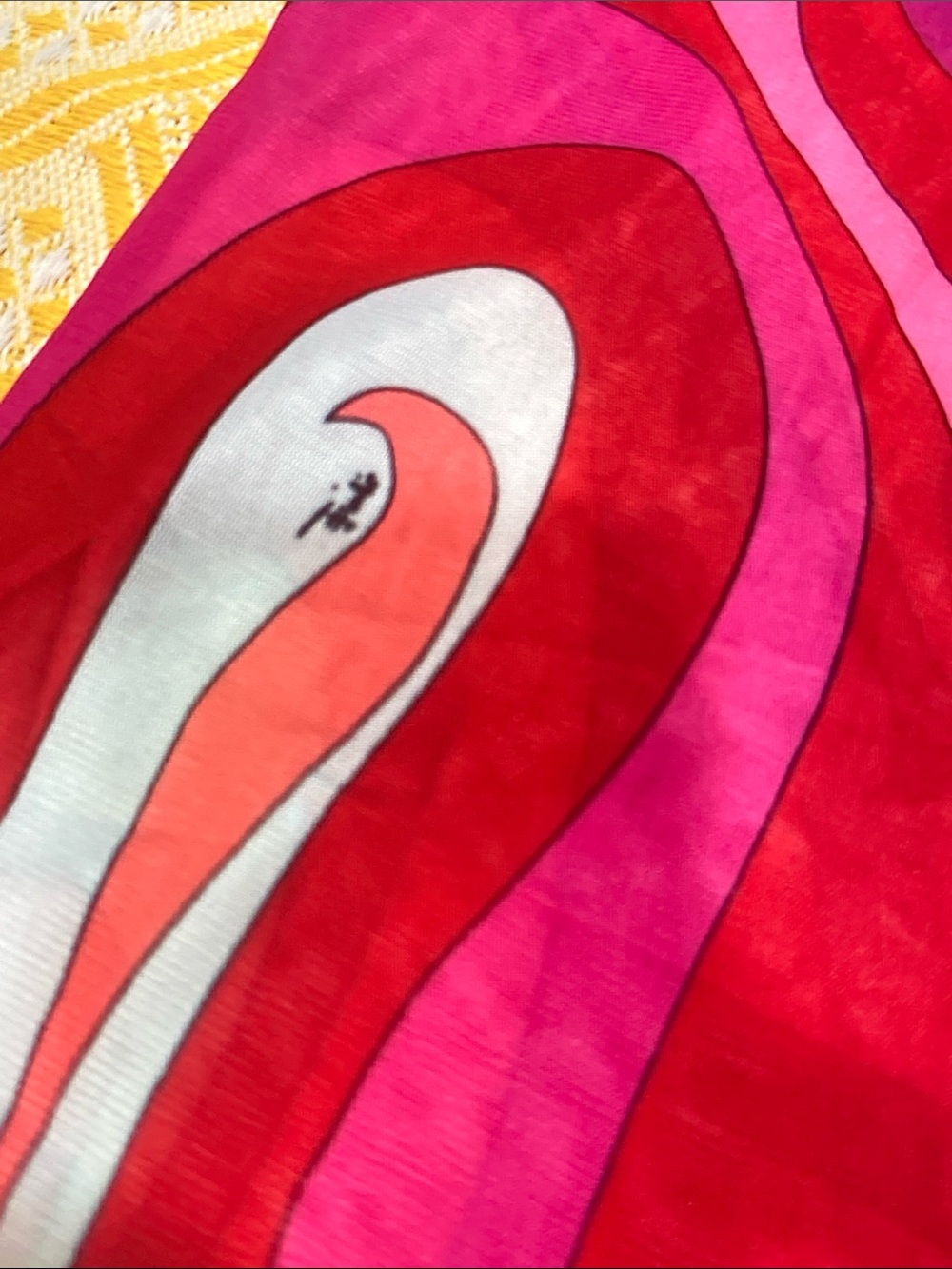 -Inspired Red Swirl Long-Sleeve Mesh Top - Picture 8 of 10